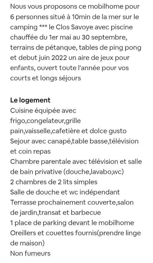 Mobilhome 6 personnes Biville-sur-Mer Eksteriør bilde